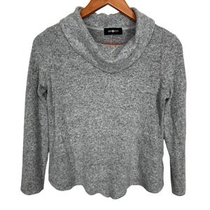 Amy Byer Heathered Gray Cowl Neck Long-Sleeved Sweater Girl's Size XL